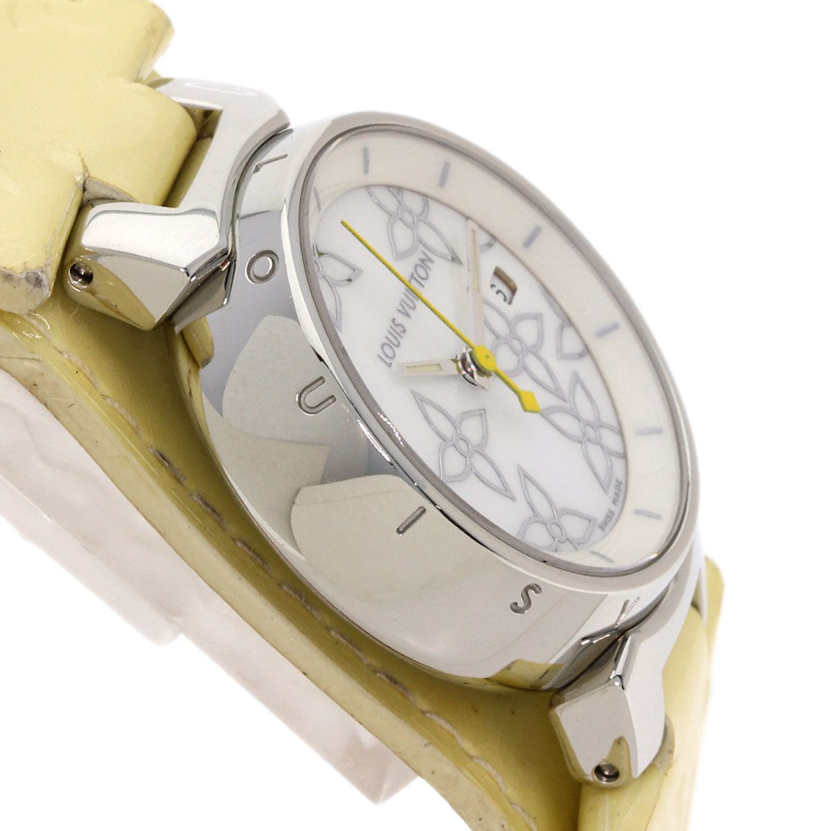 LOUIS VUITTON Tambour Watches Q121C Stainless Steel/Enamel Ladies