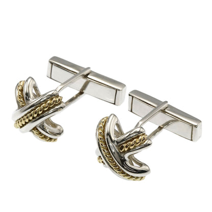 TIFFANY&Co. Signature cross cuffs Silver 18K Yellow Goldmens [Used]