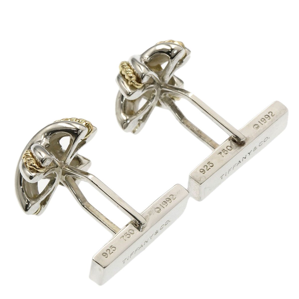 TIFFANY&Co. Signature cross cuffs Silver 18K Yellow Goldmens [Used]