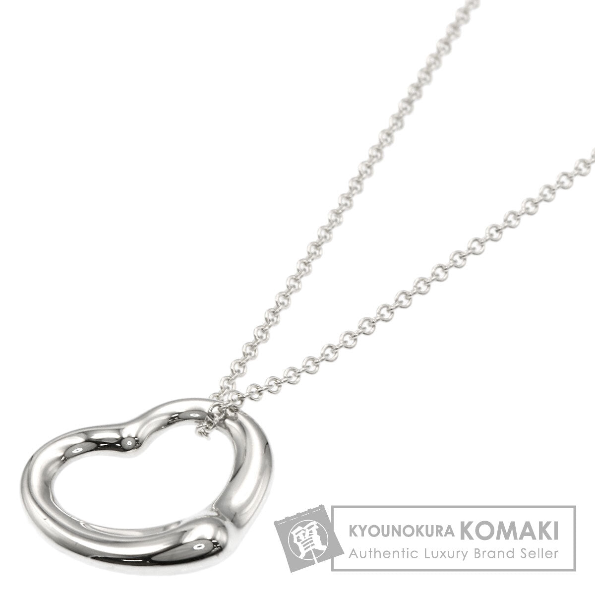 TIFFANY&Co. Open heart Necklace Silver Ladies [Used]
