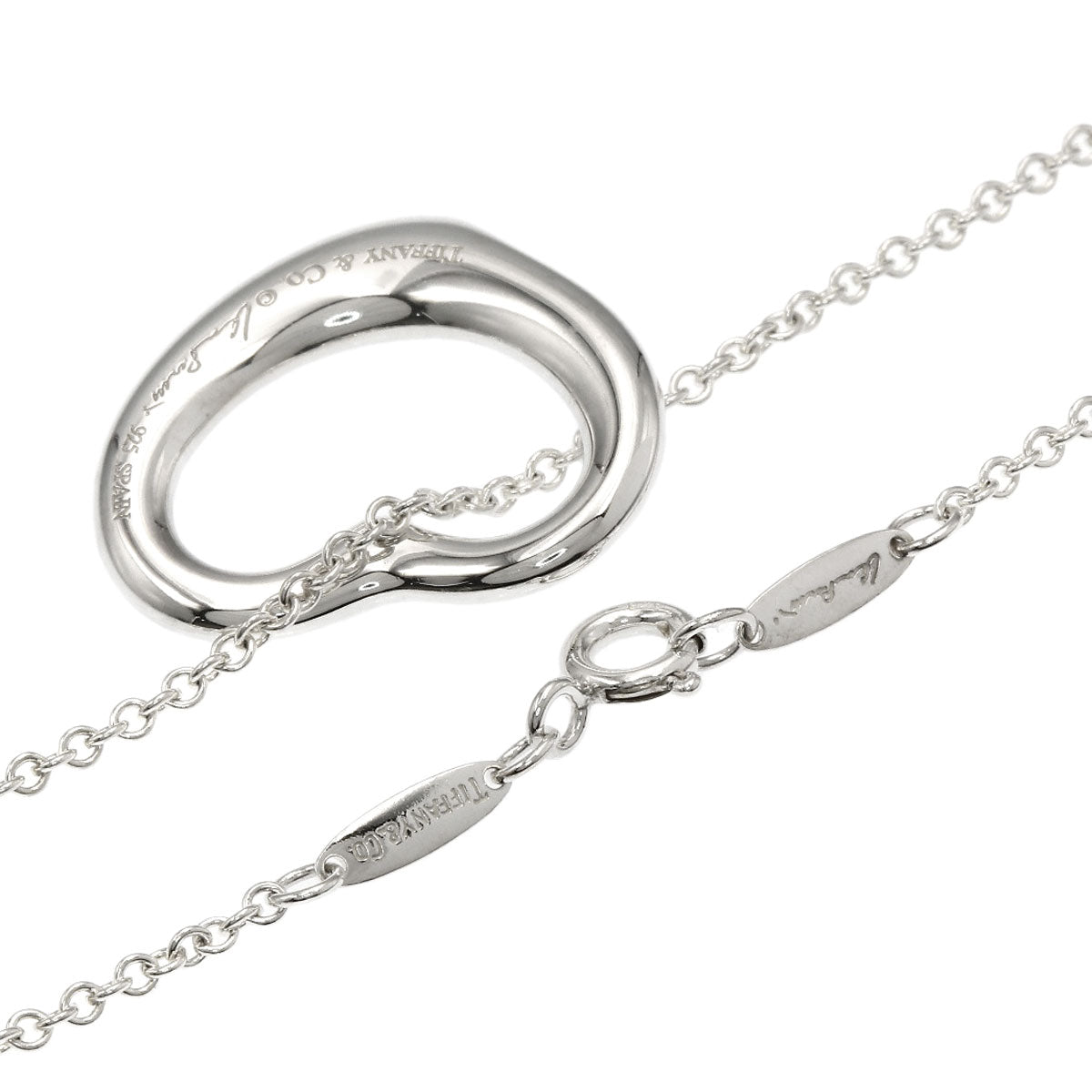 TIFFANY&Co. Open heart Necklace Silver Ladies [Used]