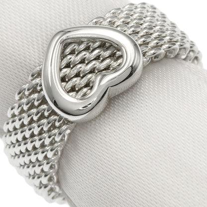 TIFFANY&Co. Mesh Heart Ring Silver Ladies [Used]