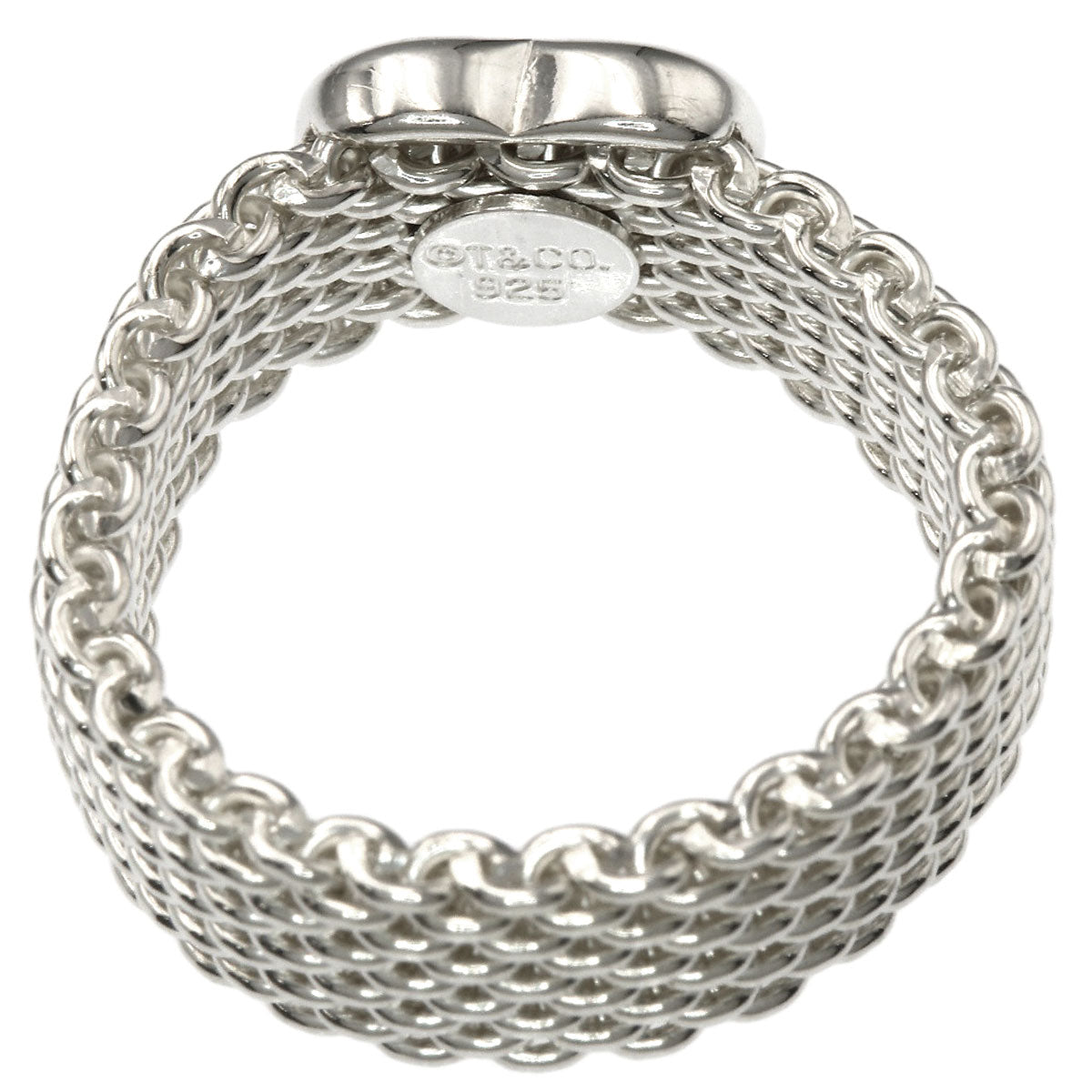TIFFANY&Co. Mesh Heart Ring Silver Ladies [Used]