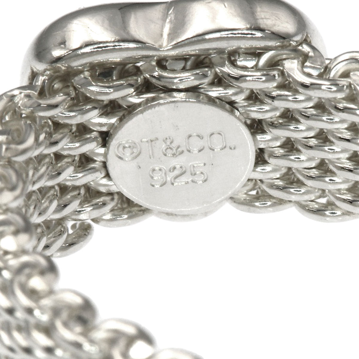 TIFFANY&Co. Mesh Heart Ring Silver Ladies [Used]