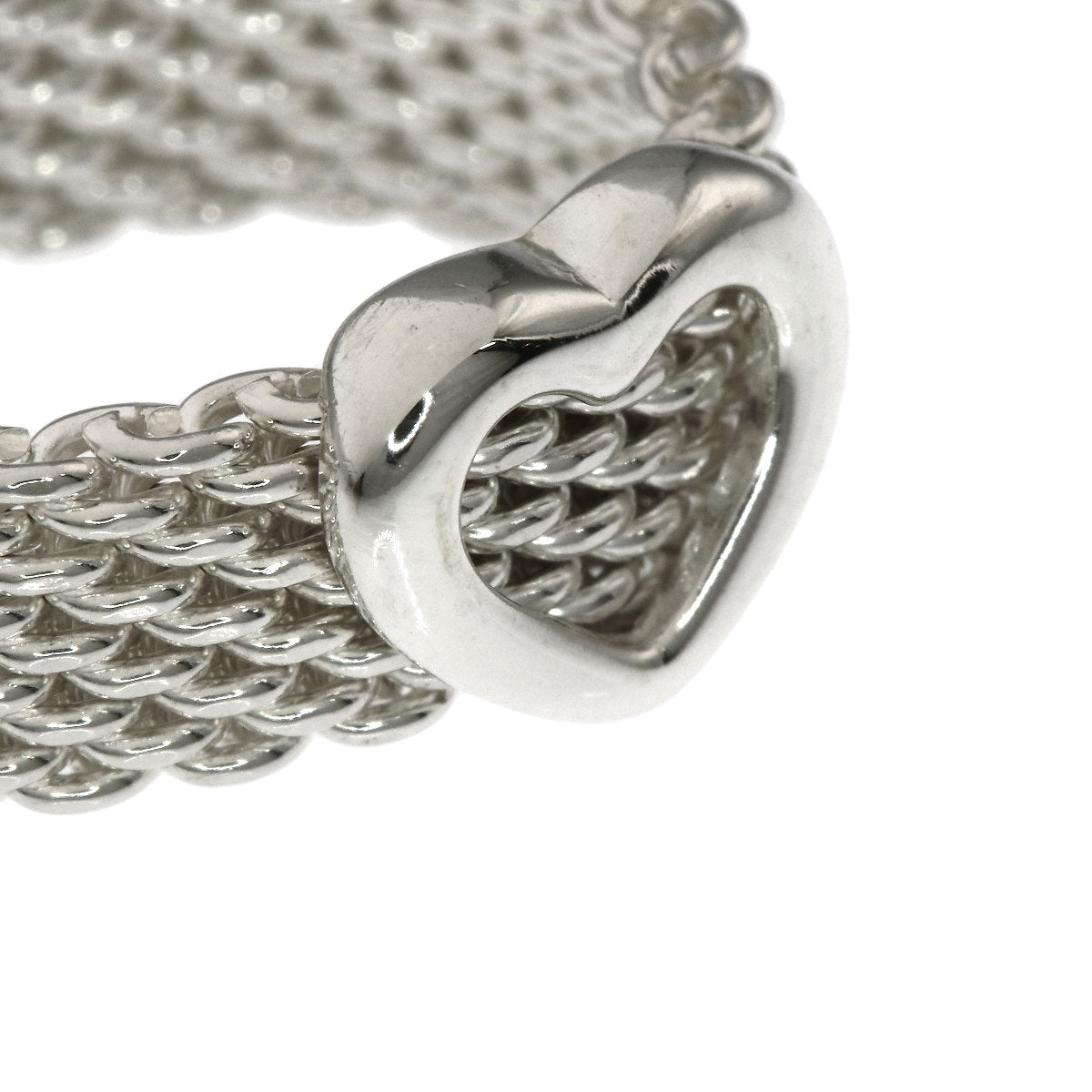 TIFFANY&Co. Mesh Heart Ring Silver Ladies [Used]