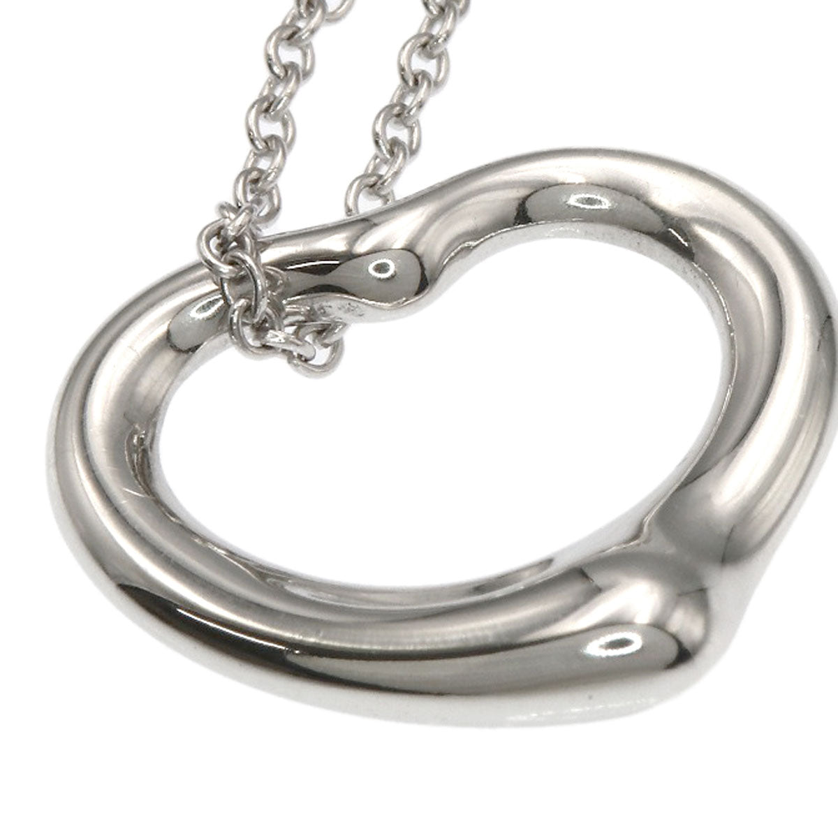 TIFFANY&Co. Open heart Necklace Silver Ladies [Used]