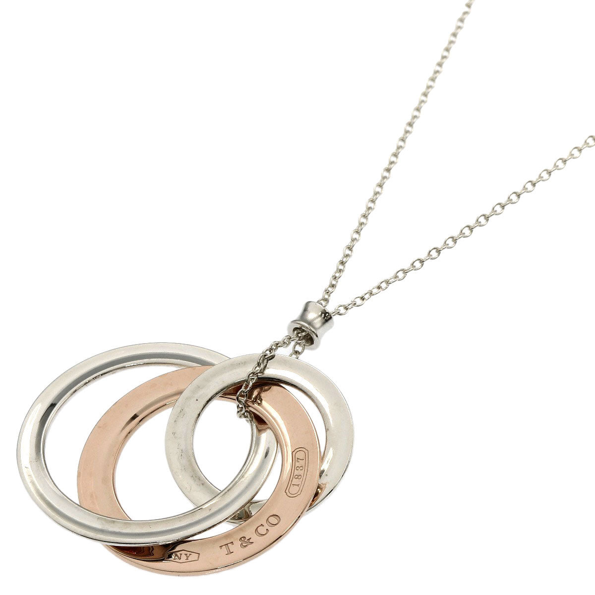 TIFFANY&Co. Interlocking Necklace Silver rubet metalLadies [Used]