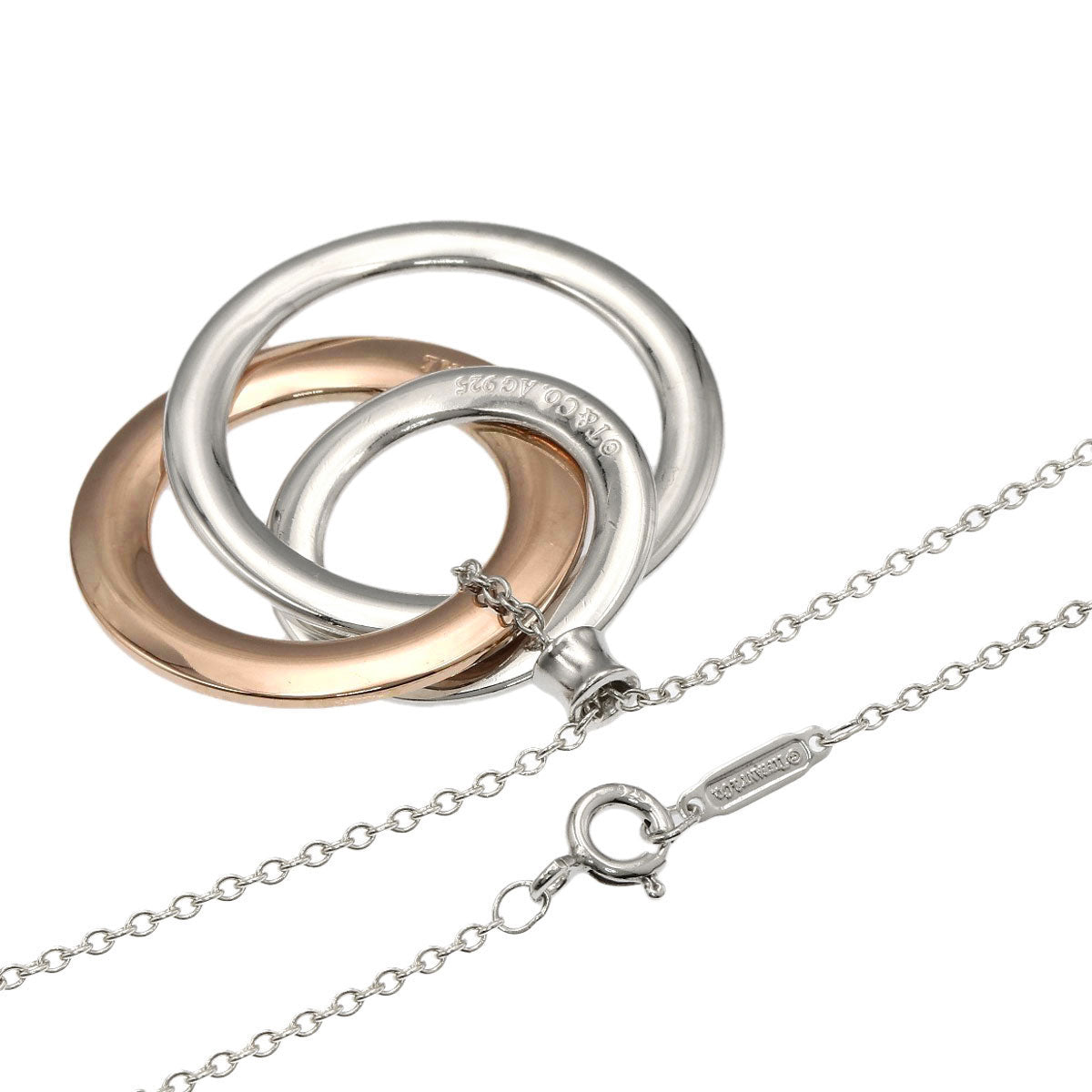 TIFFANY&Co. Interlocking Necklace Silver rubet metalLadies [Used]