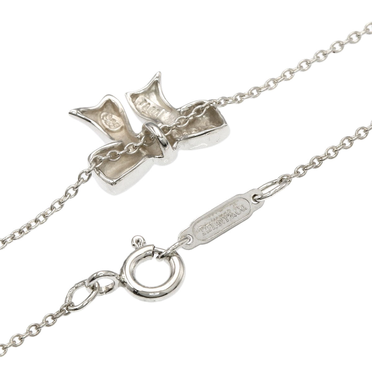 TIFFANY&Co. ribbon Necklace Silver Ladies [Used]