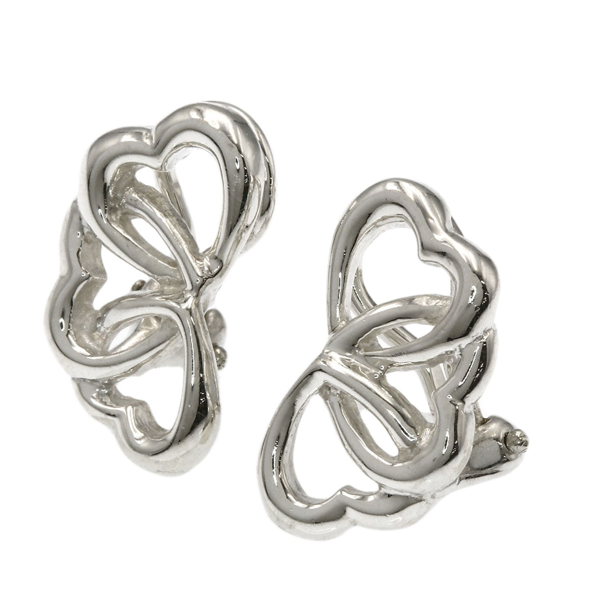 TIFFANY&Co. Triple heart Earring Silver Ladies [Used]