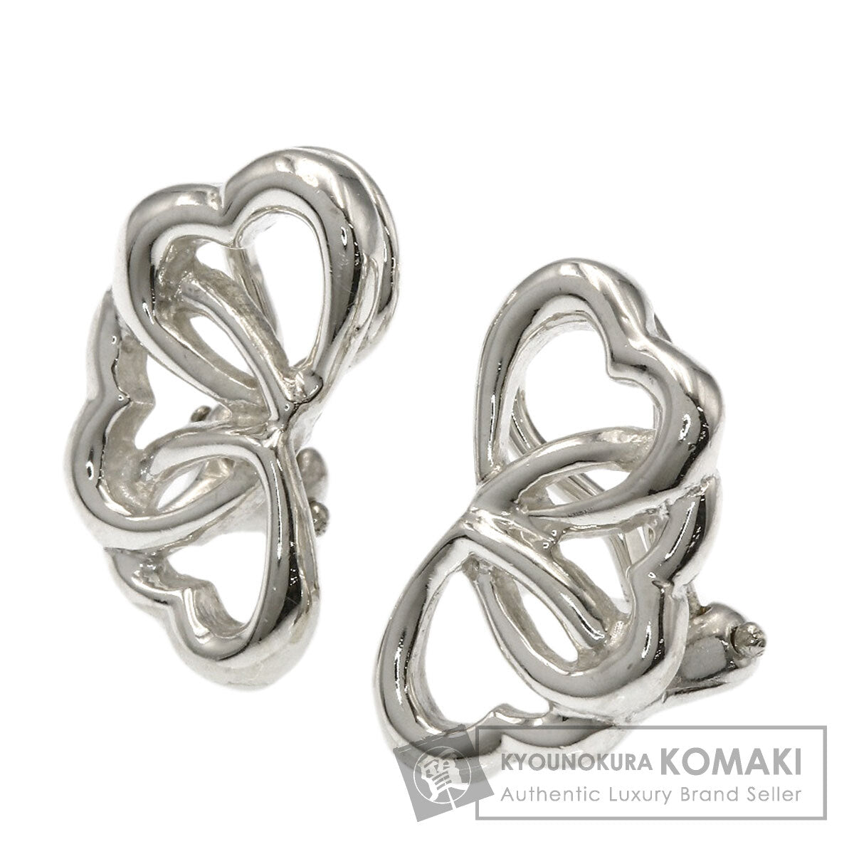 TIFFANY&Co. Triple heart Earring Silver Ladies [Used]