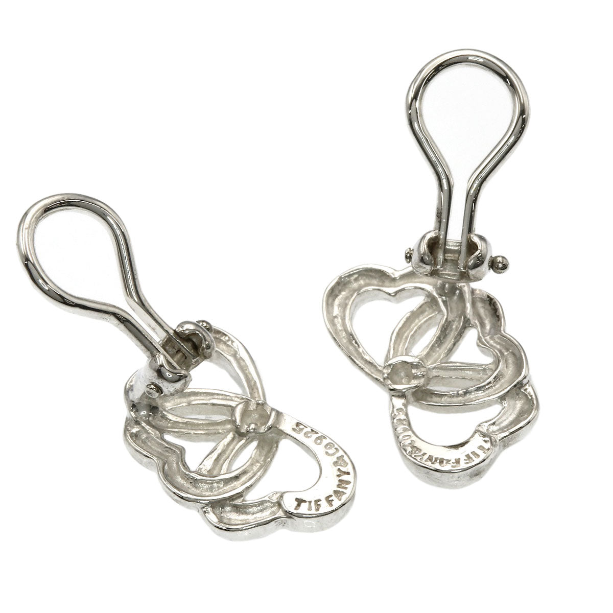 TIFFANY&Co. Triple heart Earring Silver Ladies [Used]