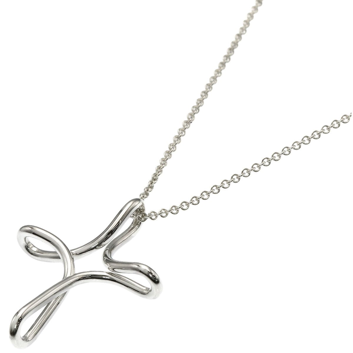 TIFFANY&Co. Open cross Necklace Silver Ladies [Used]