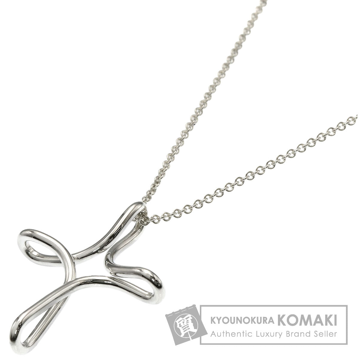 TIFFANY&Co. Open cross Necklace Silver Ladies [Used]