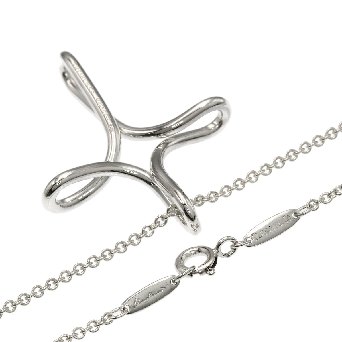TIFFANY&Co. Open cross Necklace Silver Ladies [Used]