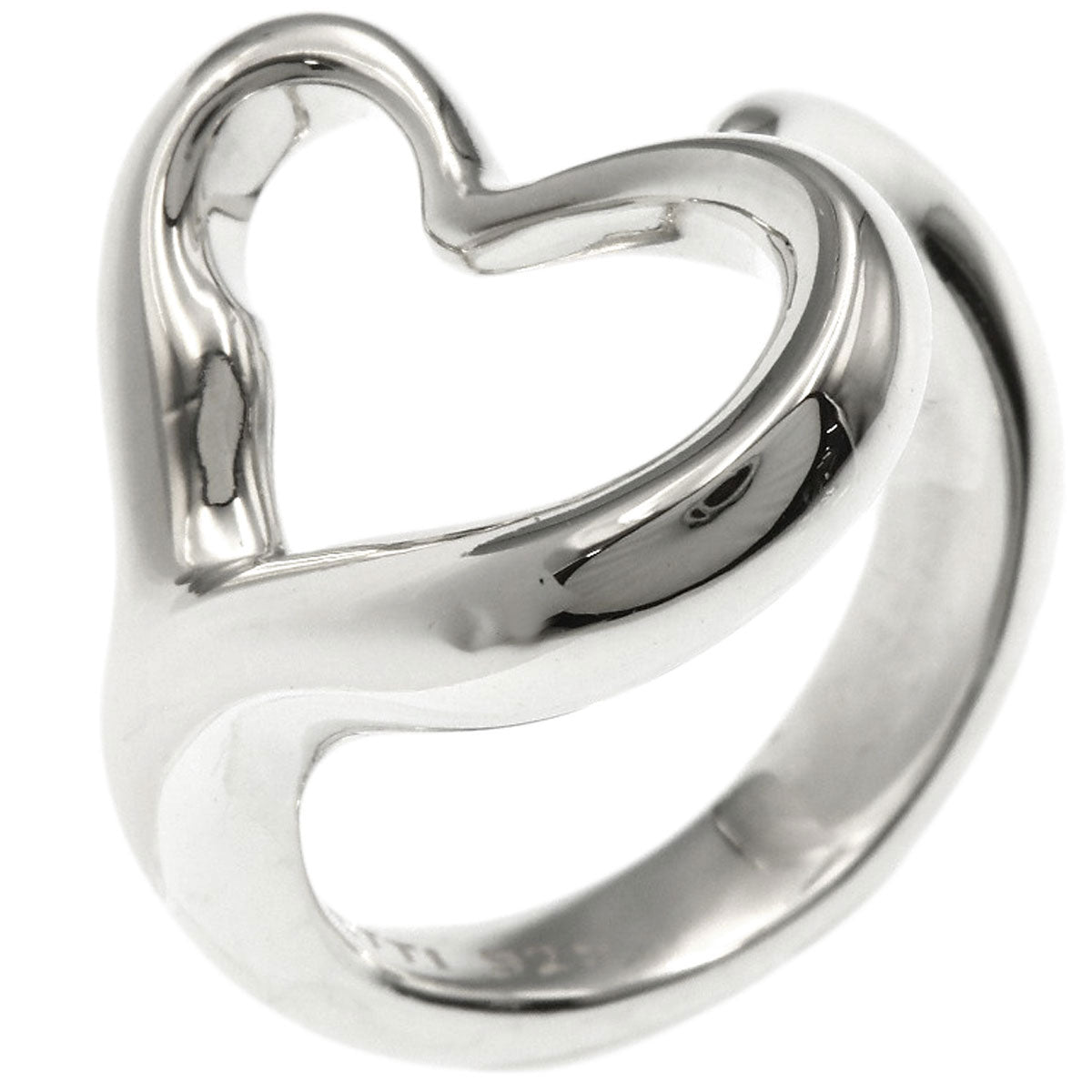 TIFFANY&Co. Open heart Ring Silver Ladies [Used]