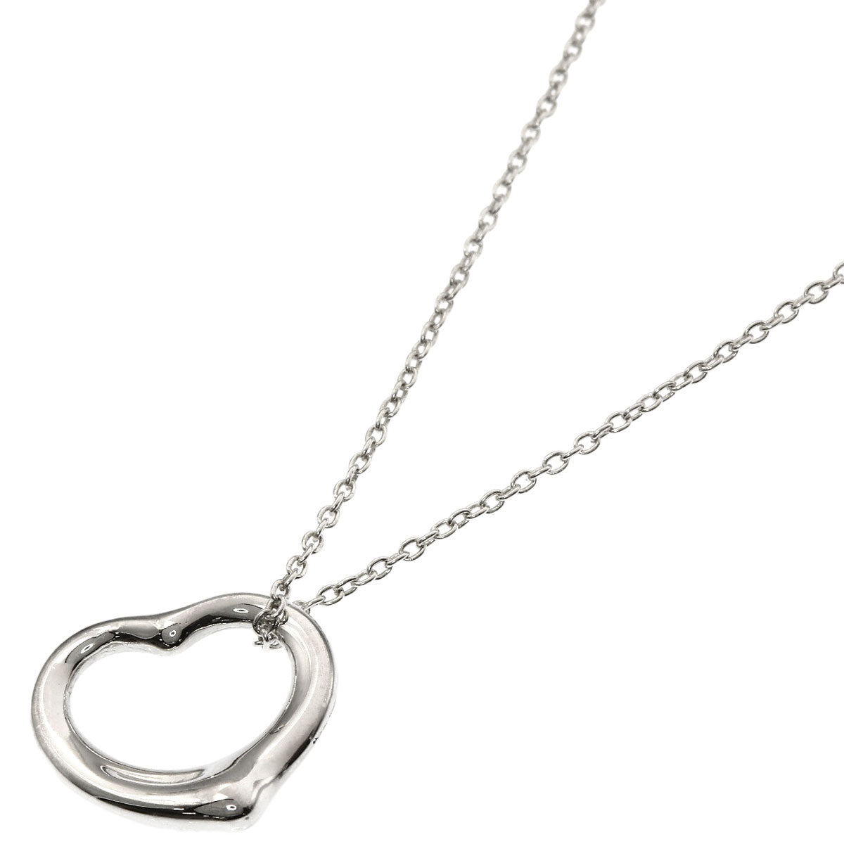 TIFFANY&Co. Open heart Necklace Silver Ladies [Used]