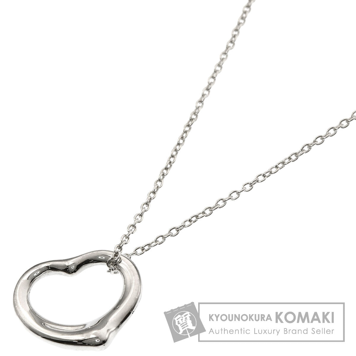 TIFFANY&Co. Open heart Necklace Silver Ladies [Used]