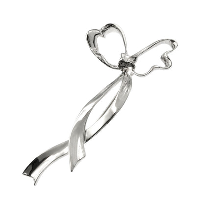 TIFFANY&Co. Ribbon motif Brooch Silver Ladies [Used]
