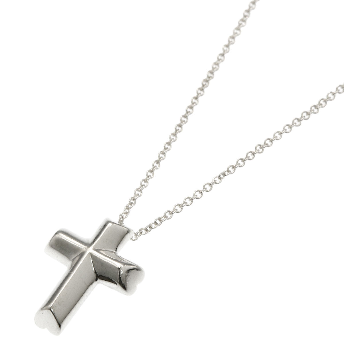 TIFFANY&Co. Heart cross Necklace Silver Ladies [Used]
