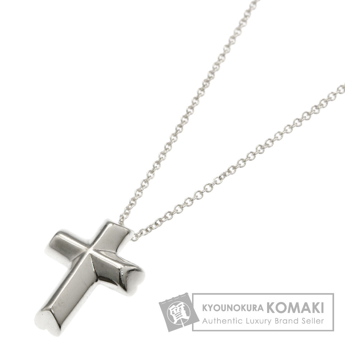 TIFFANY&Co. Heart cross Necklace Silver Ladies [Used]