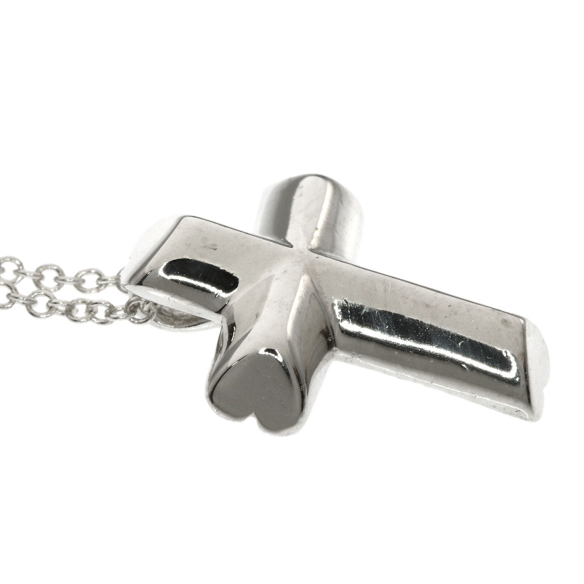 TIFFANY&Co. Heart cross Necklace Silver Ladies [Used]
