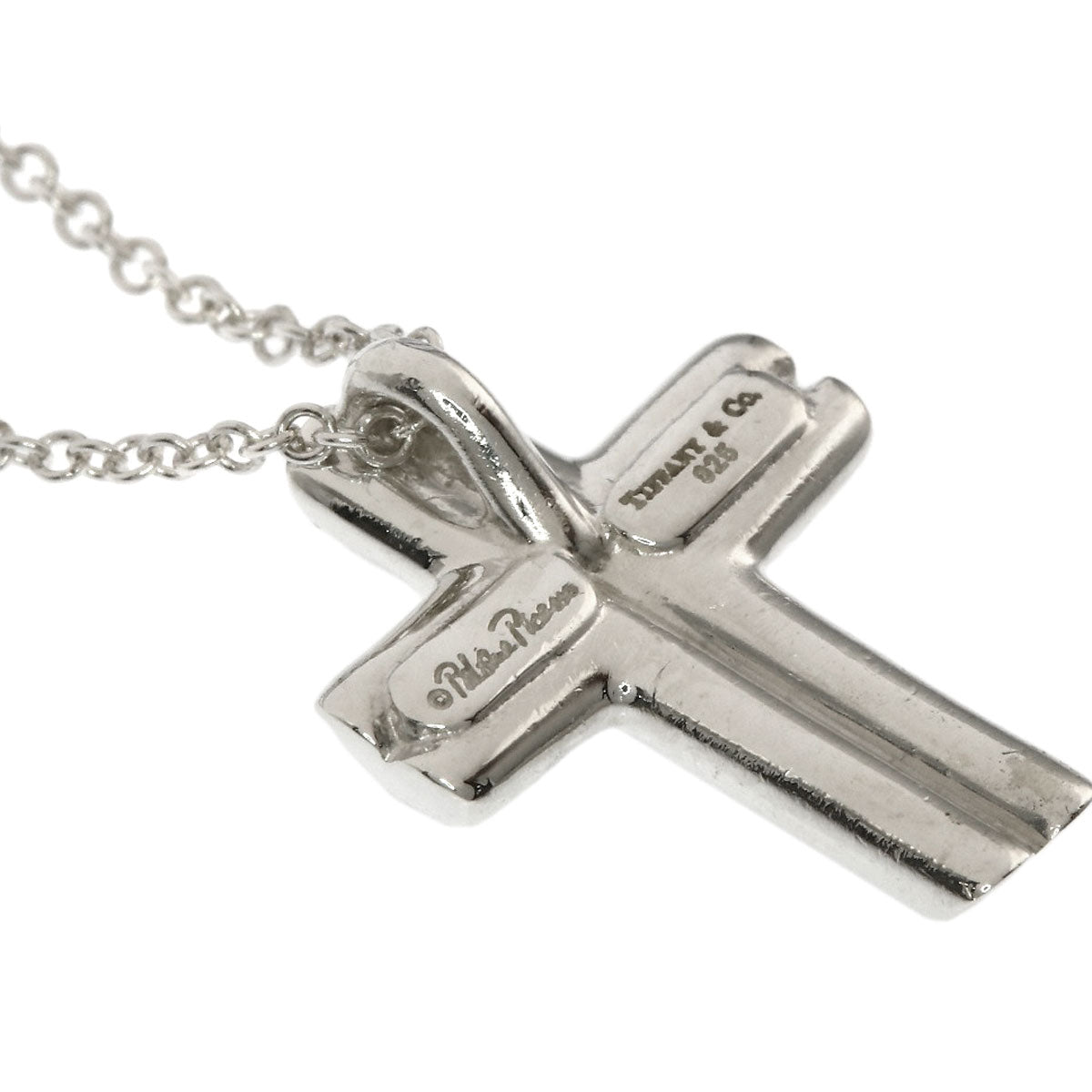 TIFFANY&Co. Heart cross Necklace Silver Ladies [Used]