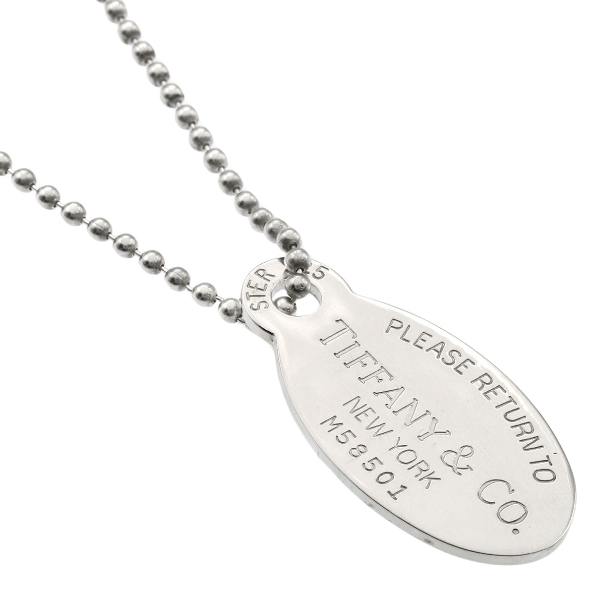 TIFFANY&Co. Return to oval tag Necklace Silver Ladies [Used]