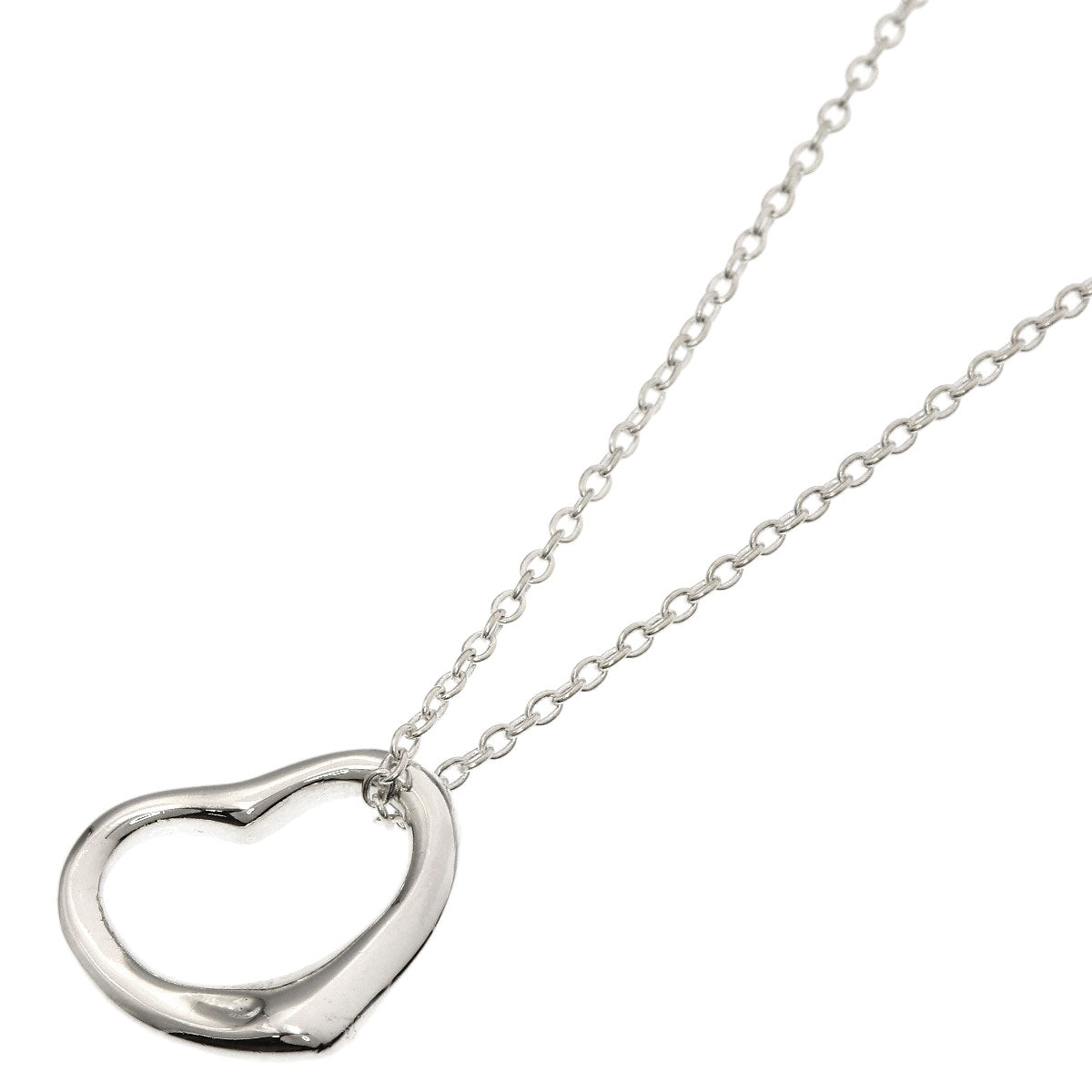 TIFFANY&Co. Open heart Necklace Silver Ladies [Used]
