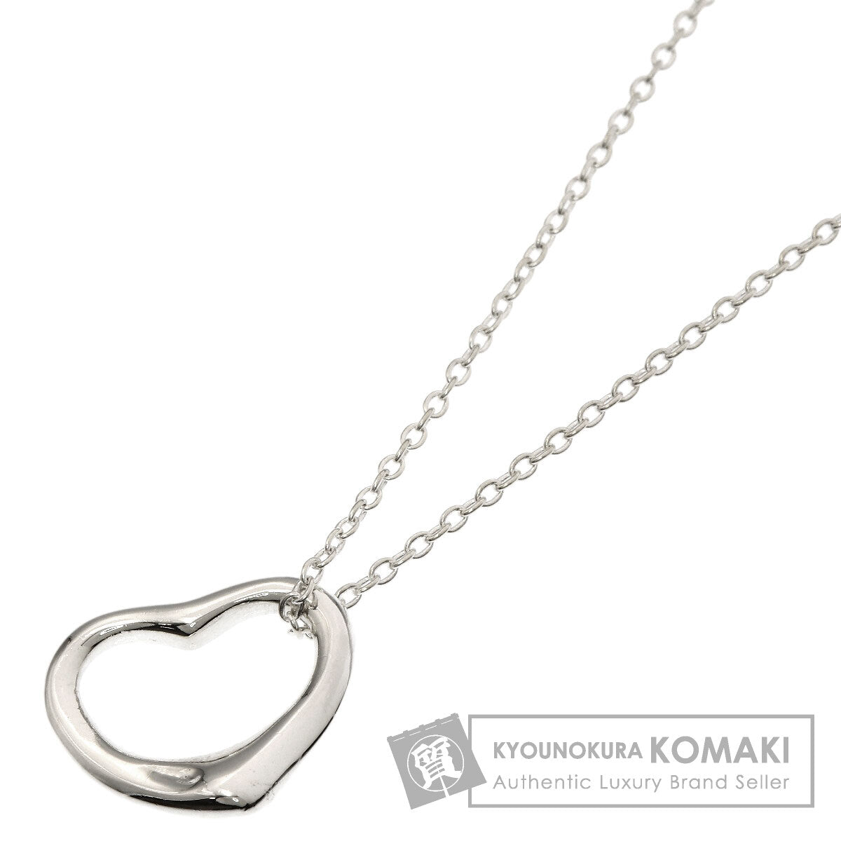 TIFFANY&Co. Open heart Necklace Silver Ladies [Used]