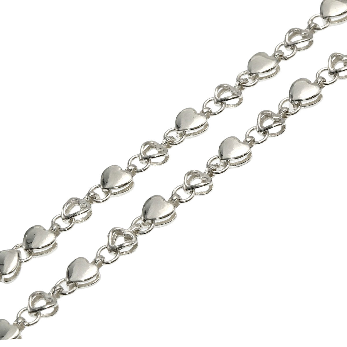 TIFFANY&Co. Puff heart Necklace Silver Ladies [Used]