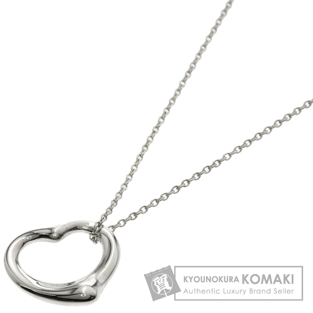 TIFFANY&Co. Open heart Necklace Silver Ladies [Used]