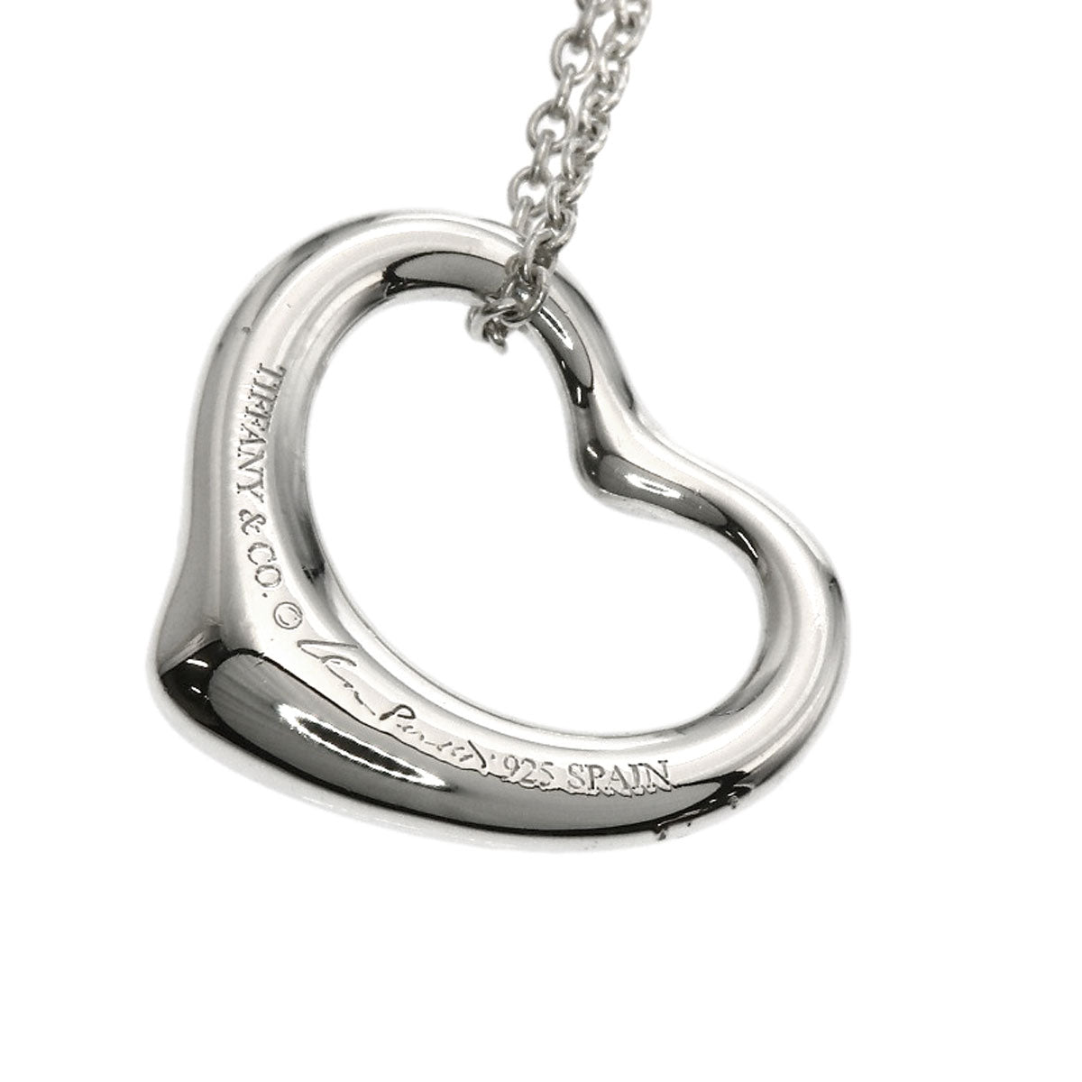 TIFFANY&Co. Open heart Necklace Silver Ladies [Used]