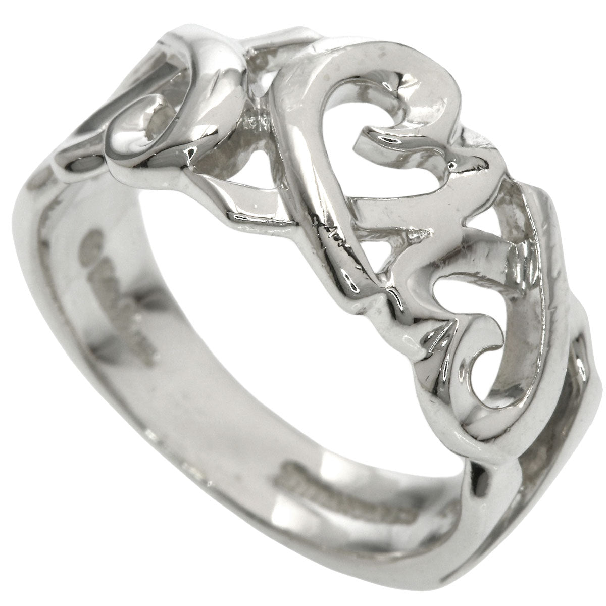 TIFFANY&Co. Triple rubbing heart Ring Silver Ladies [Used]