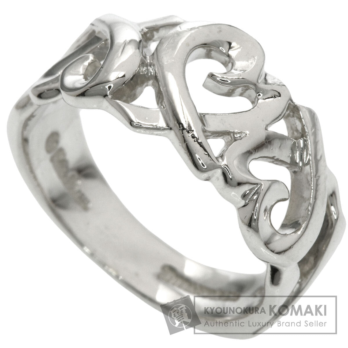 TIFFANY&Co. Triple rubbing heart Ring Silver Ladies [Used]