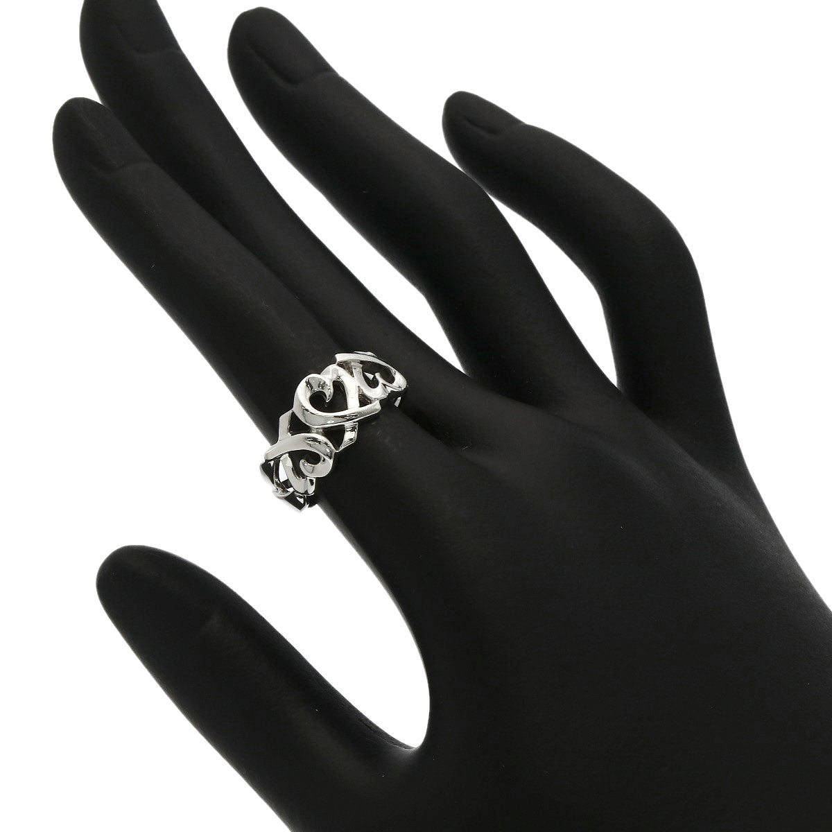 TIFFANY&Co. Triple rubbing heart Ring Silver Ladies [Used]