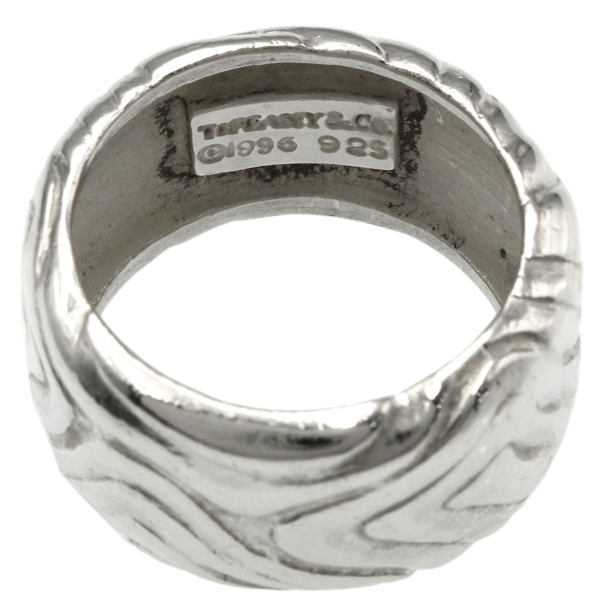 TIFFANY&Co. Vintage wood motif Ring Silver Ladies [Used]