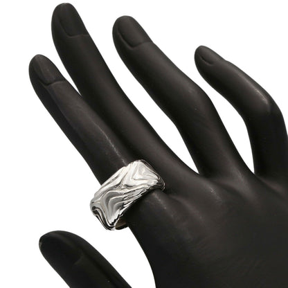 TIFFANY&Co. Vintage wood motif Ring Silver Ladies [Used]