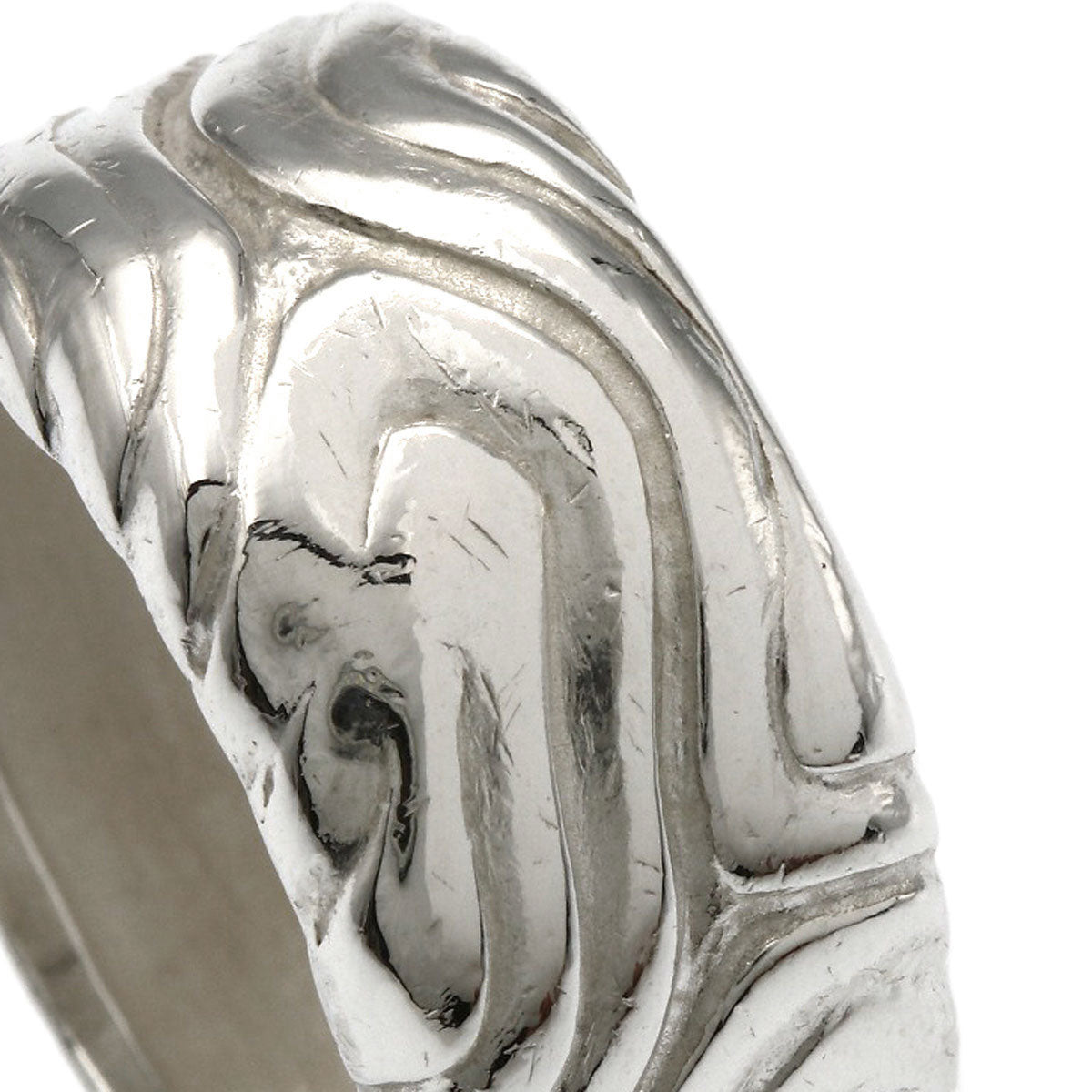 TIFFANY&Co. Vintage wood motif Ring Silver Ladies [Used]