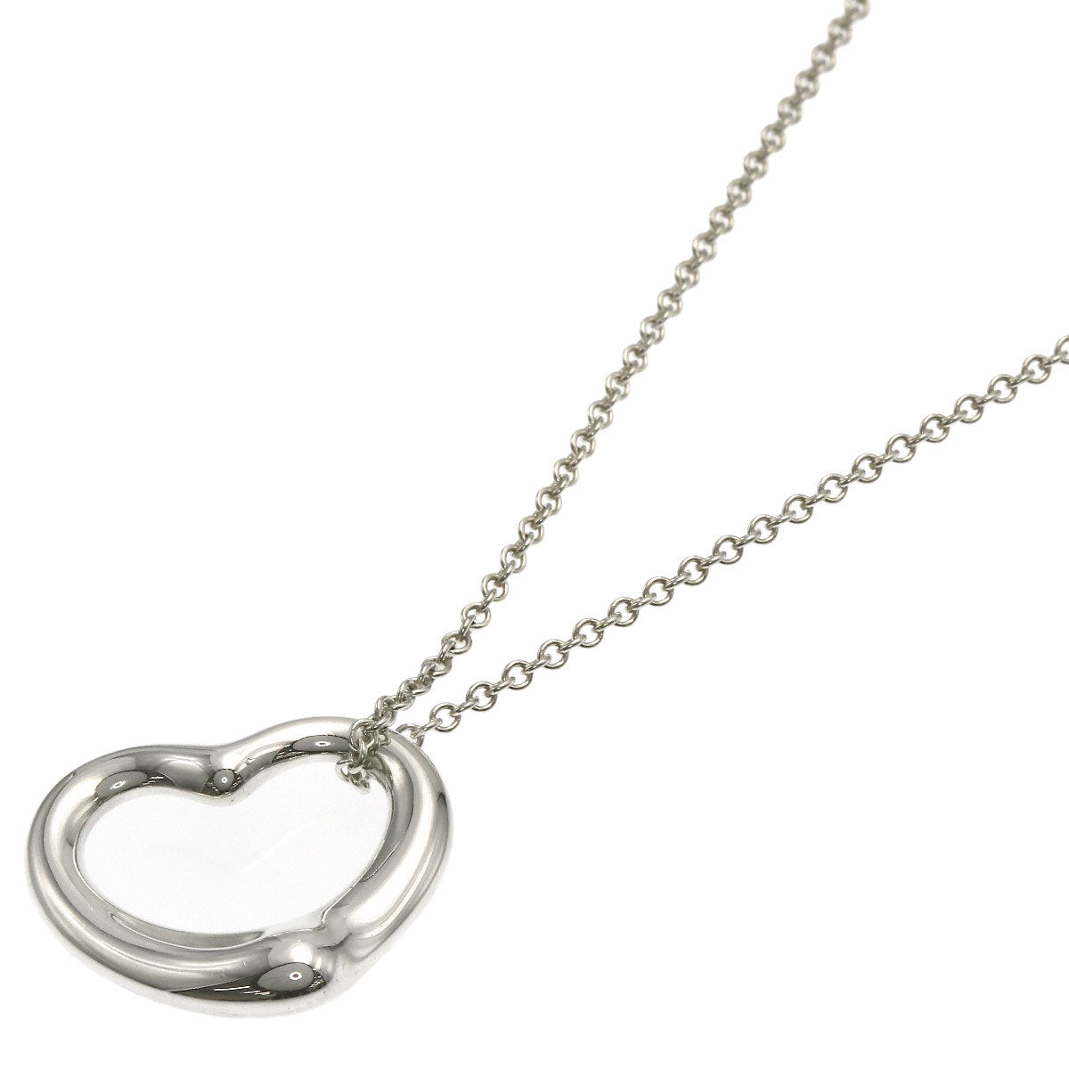 TIFFANY&Co. Open heart Necklace Silver Ladies [Used]