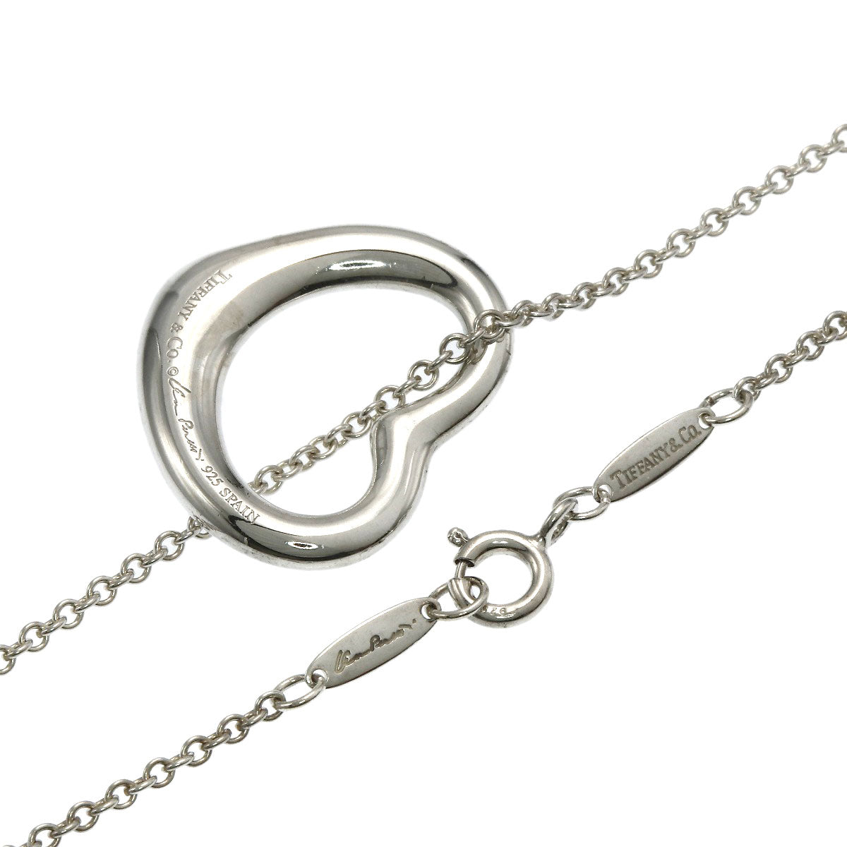 TIFFANY&Co. Open heart Necklace Silver Ladies [Used]