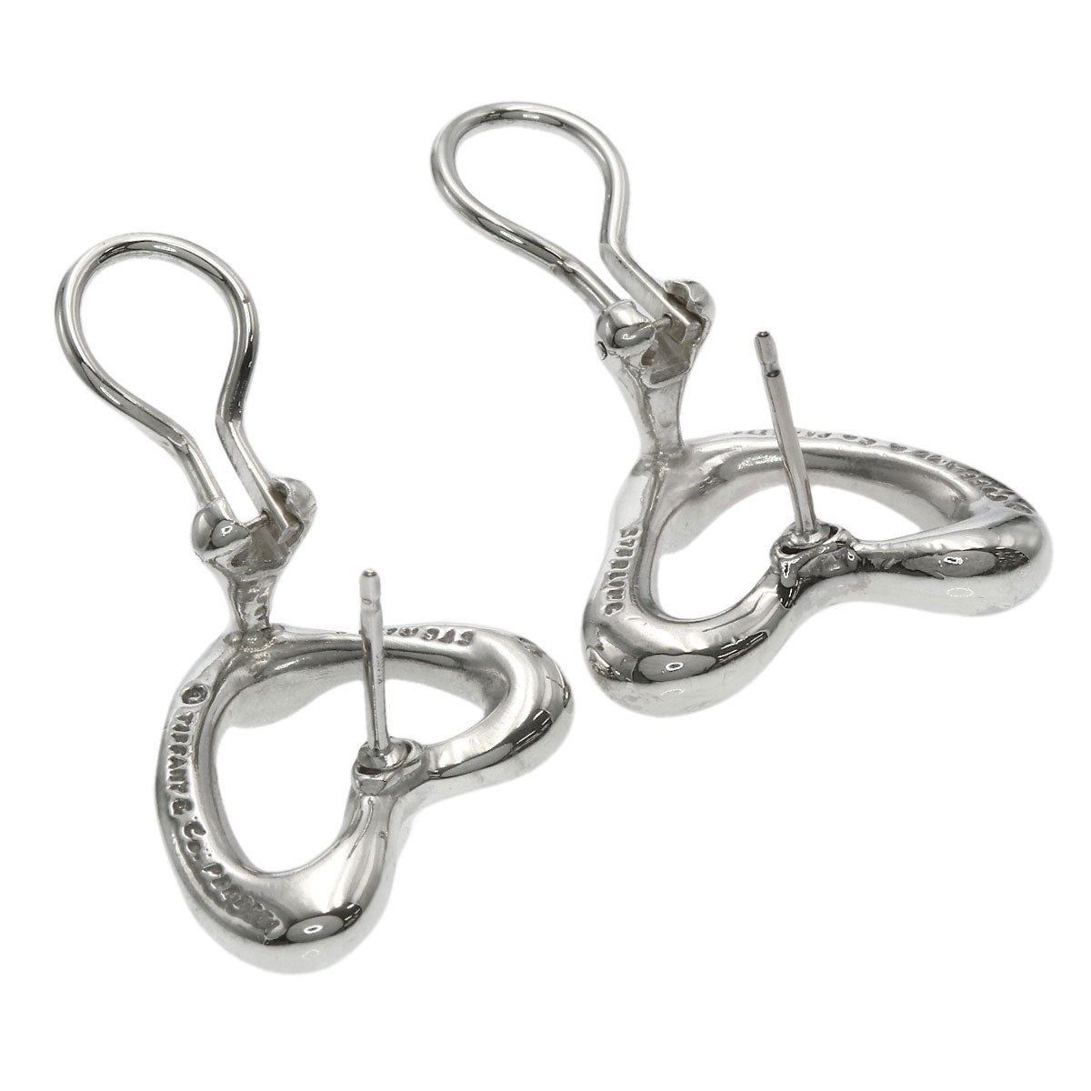 TIFFANY&Co. Open heart earring Silver K14WGLadies [Used]