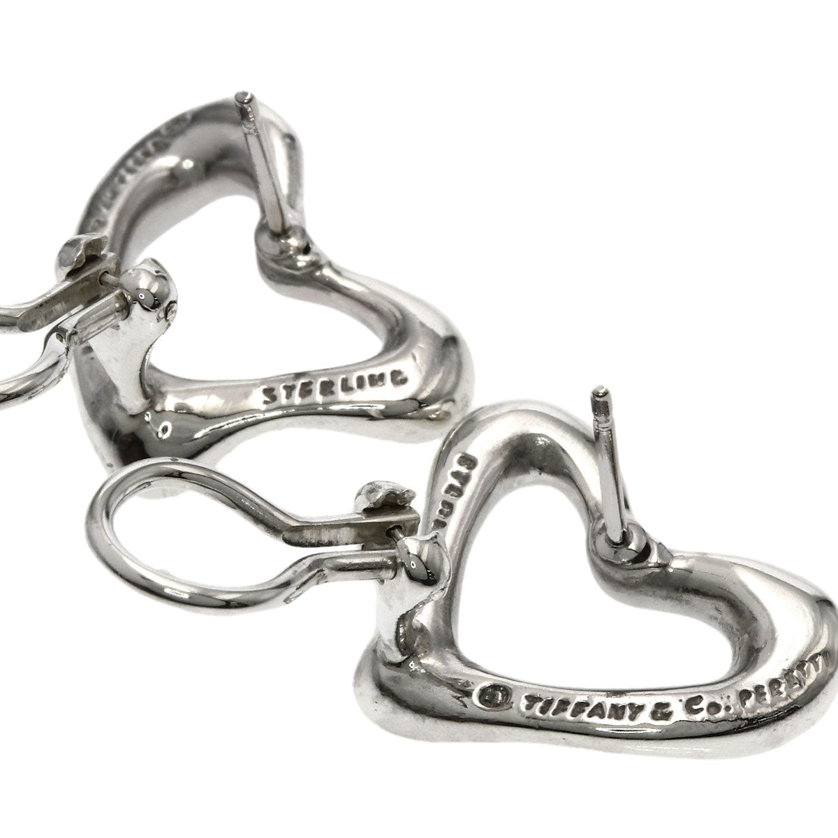 TIFFANY&Co. Open heart earring Silver K14WGLadies [Used]