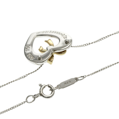 TIFFANY&Co. Heart ribbon Necklace Silver 18K Yellow GoldLadies [Used]