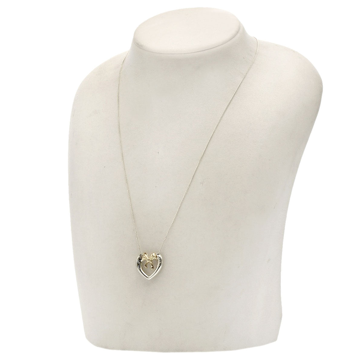 TIFFANY&Co. Heart ribbon Necklace Silver 18K Yellow GoldLadies [Used]