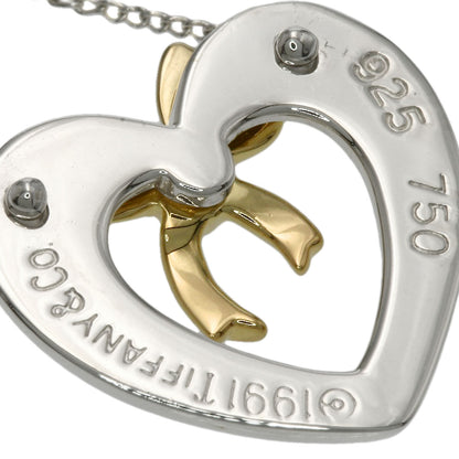 TIFFANY&Co. Heart ribbon Necklace Silver 18K Yellow GoldLadies [Used]