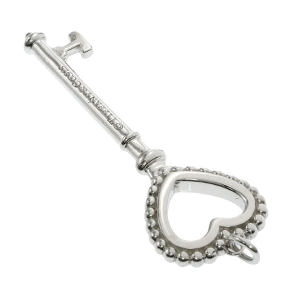 TIFFANY&Co. Beads Heart Key Enamel Pendant top Silver Ladies [Used]