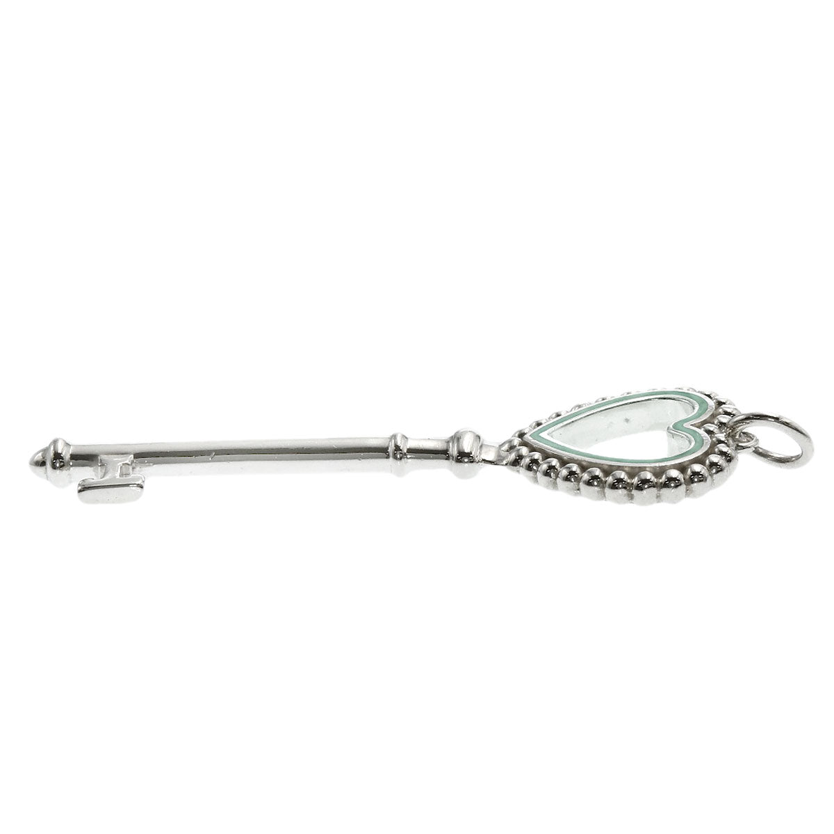 TIFFANY&Co. Beads Heart Key Enamel Pendant top Silver Ladies [Used]