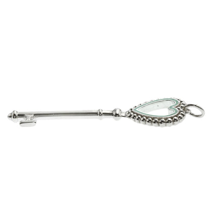 TIFFANY&Co. Beads Heart Key Enamel Pendant top Silver Ladies [Used]