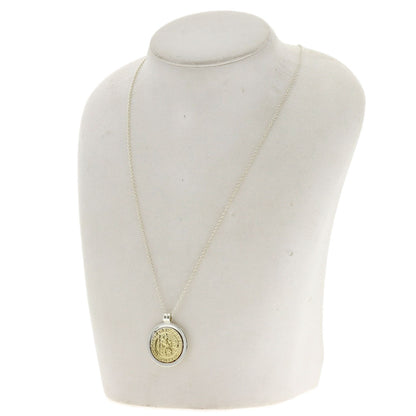 TIFFANY&Co. Saint Christopher Coin Necklace Silver 18K Yellow GoldLadies [Used]